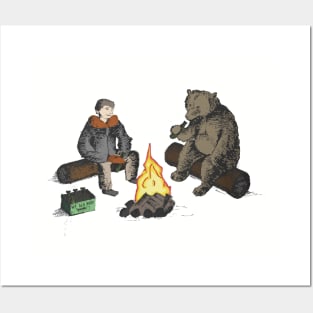 Camping Bear Posters and Art